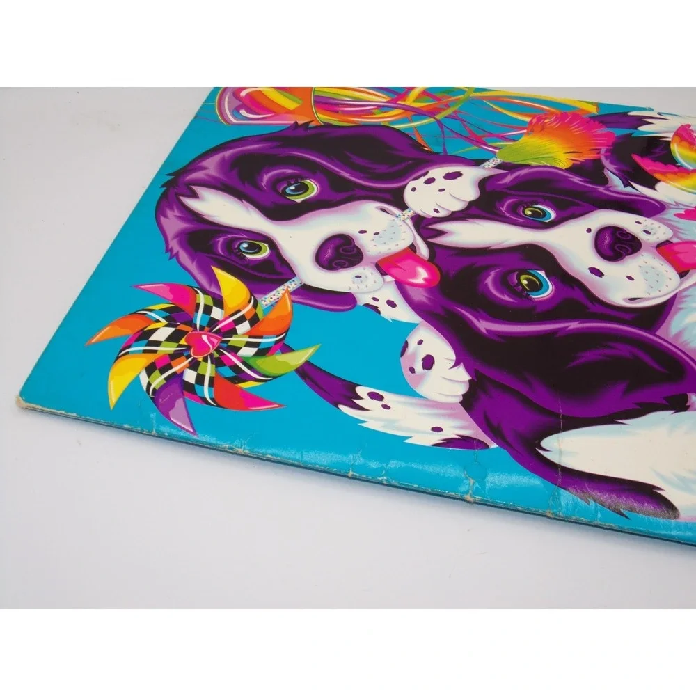 Vintage Lisa Frank Violet & Velvet Spaniel Dogs 2 Pocket Folder